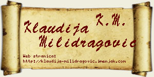 Klaudija Milidragović vizit kartica